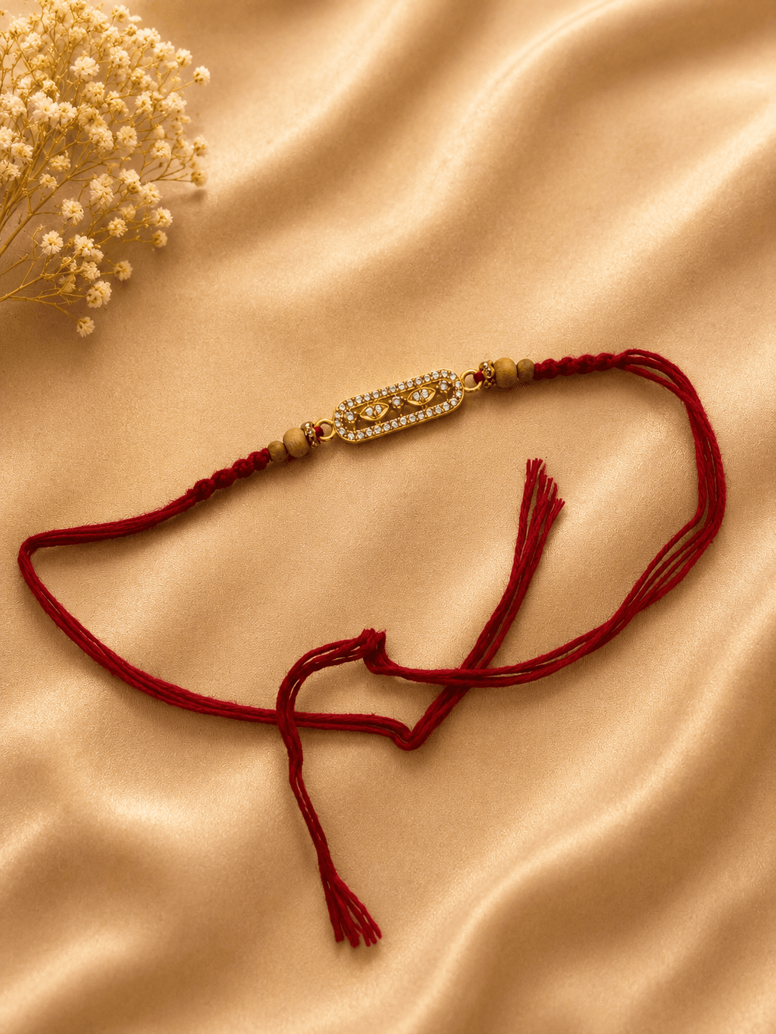 Twin Leaf AD Pendant Rakhi